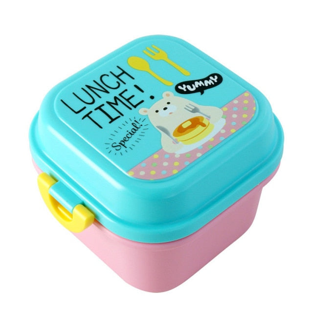 Kids Lunch Box Plastic Microwave Covered Lunch Box Children's