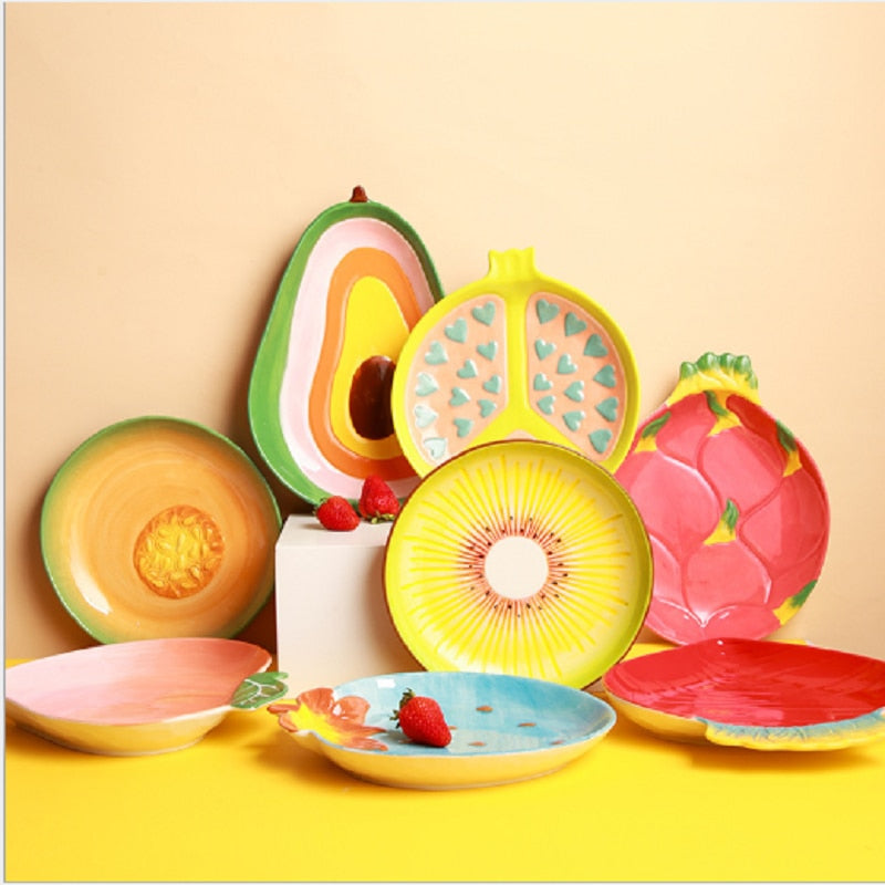 Fruit Shaped Ceramic Salad Plate Creative Cute Household Dishes Snack Dishes Withunfathomable Face Value Cute To Explode Plate