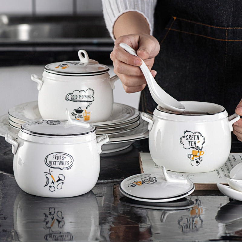 Ceramic Stew Cup Korean cartoon Soup pot