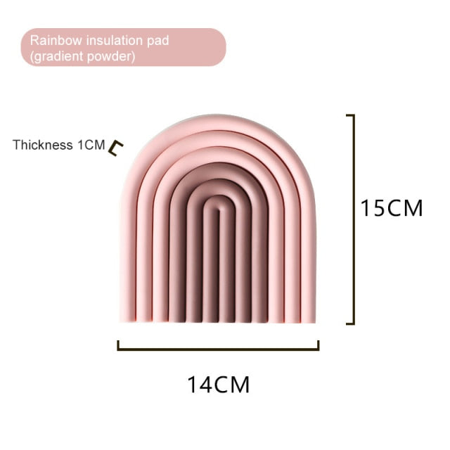 Rainbow Shaped Silicone Mat, Heat-Resistant Pot Holder Non Slip