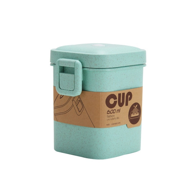3pcs Wheat Straw Bento Box Set with Cup